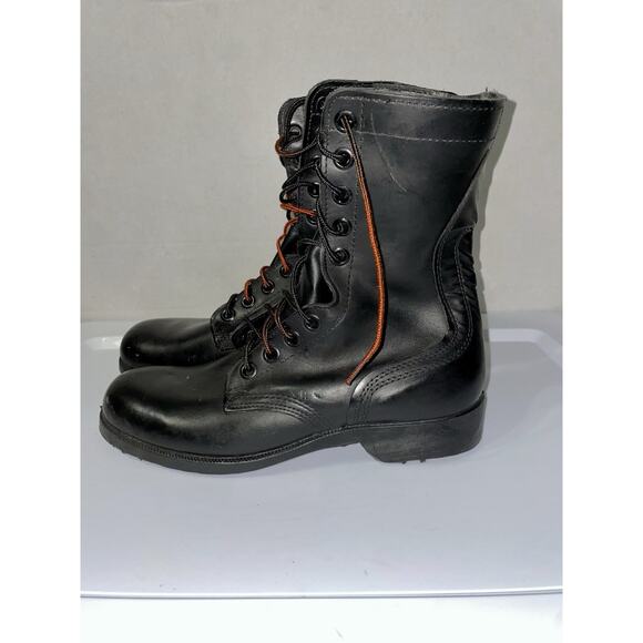 Vintage 1983 US Military Combat Boots 8R Black Leather Ro-Search DMS Punk Goth main image 6